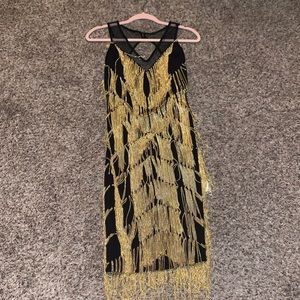 Gold link dress